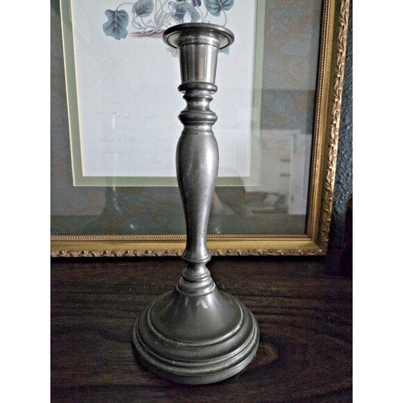Vintage Queen Art Pewter Candlesticks Pair 9.25" Colonial Revival USA ATC 595 - Picture 7 of 10